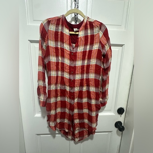 Anthropologie Akemi + Kin Lucie Plaid Tunic Top Small size XS - Picture 4 of 4